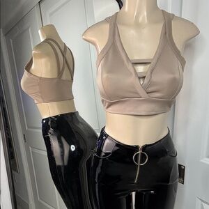 Women's Tan Strappy Crop Top Charlotte Russe Medium